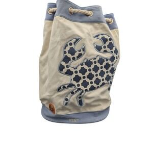 Drawstring Bag Backpack Seaside Crab Large Sailor Beach Tote 17.5" Spartina 449